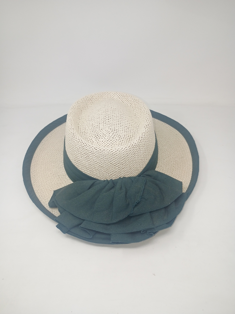 Vintage Atlanta 1996 Olympics Embroidered Straw Sun Hat with Teal Trim - Picture 4 of 12